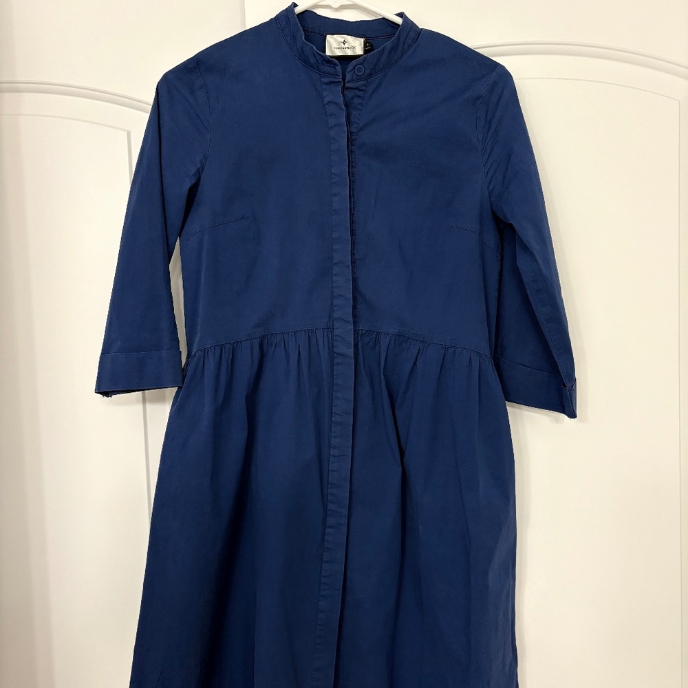 Tuckernuck Navy Blue Long-Sleeve Shirt Dress